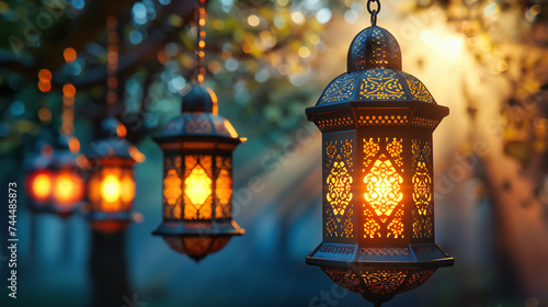 Arabian nights come alive with the glow of lanterns, celebrating Ramadans sacred beauty in a tapestry of light and color