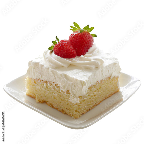 Tres Leches Cake, transparent background, isolated image, generative AI
