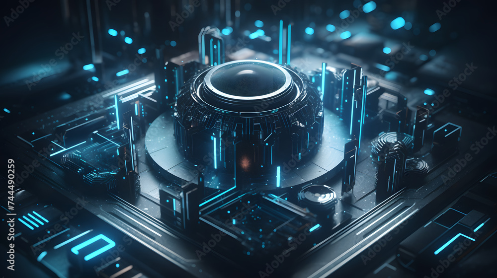 Fototapeta premium cyber security: a multifunctional technology platform