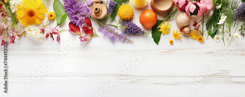 Pills with flowers on white table or isolated. health nature concept © amazingfotommm
