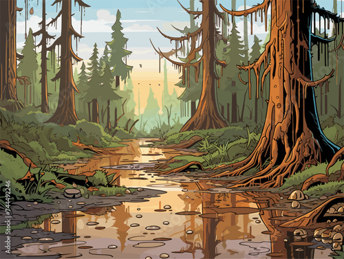 a forest was on fired
