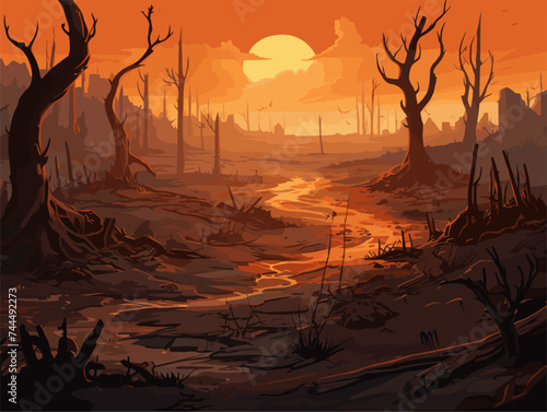 a forest was on fired
