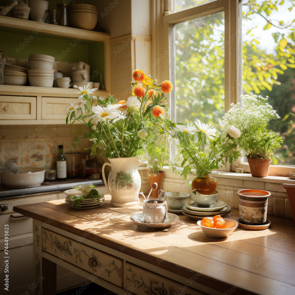 interior of a bright and beautiful kitchen interior of a bright and beautiful kitchen