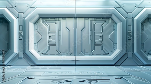 Scifi design external side walls panels abstract. clean calm color. Futuristic background 