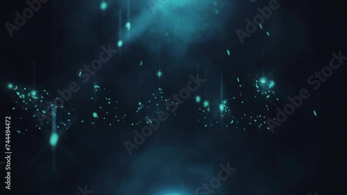 Blue glowing lights falling down animation  photo