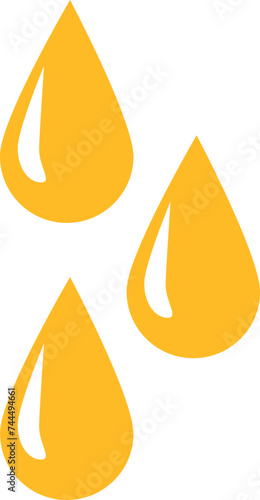 illustration of drops of oil, yellow drops icon