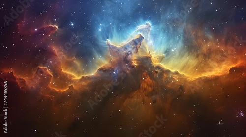 Spectacular Star Formation in Nebula Landscape Ai generated