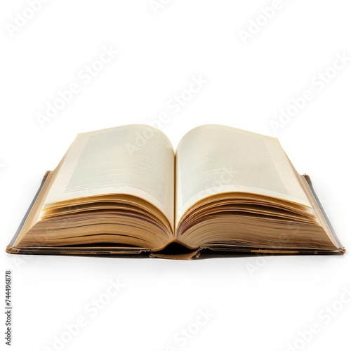 open book isolate white background, side view eye level