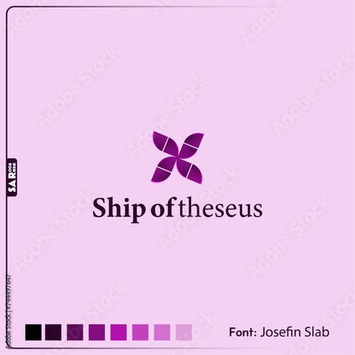 "The Everchanging Voyage: Ships of Theseus", Ship of Theseus, Flower logo design. company logo with vector file