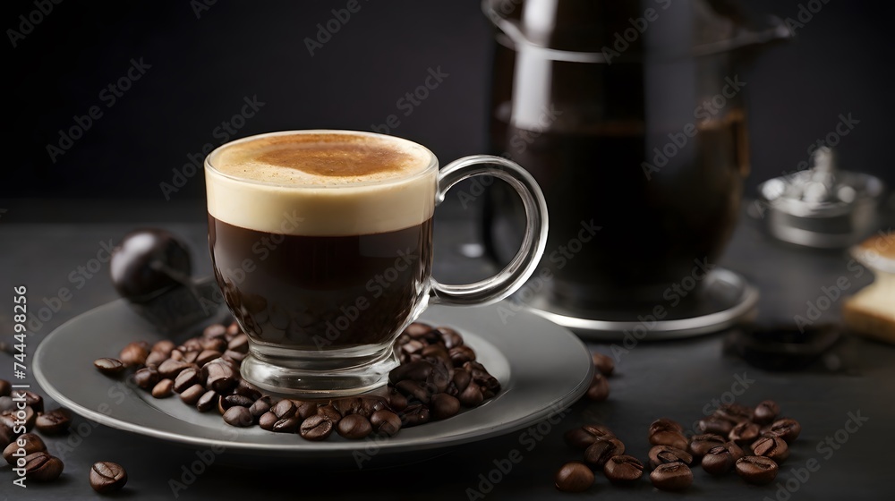 cup of coffee with beans, ai generated cup of coffee with beans, ai generated