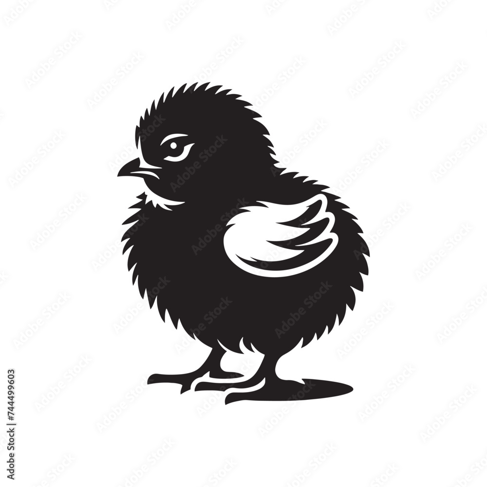 Fototapeta premium Spine-Chilling Easter Chick Set of Silhouette - Unveiling the Cuteness through Easter Chick Illustration and Chick Vector - Easter Vector 