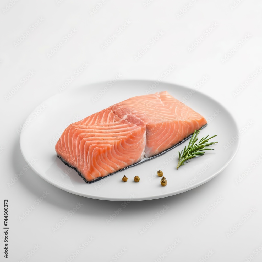salmon fillet isolated on white