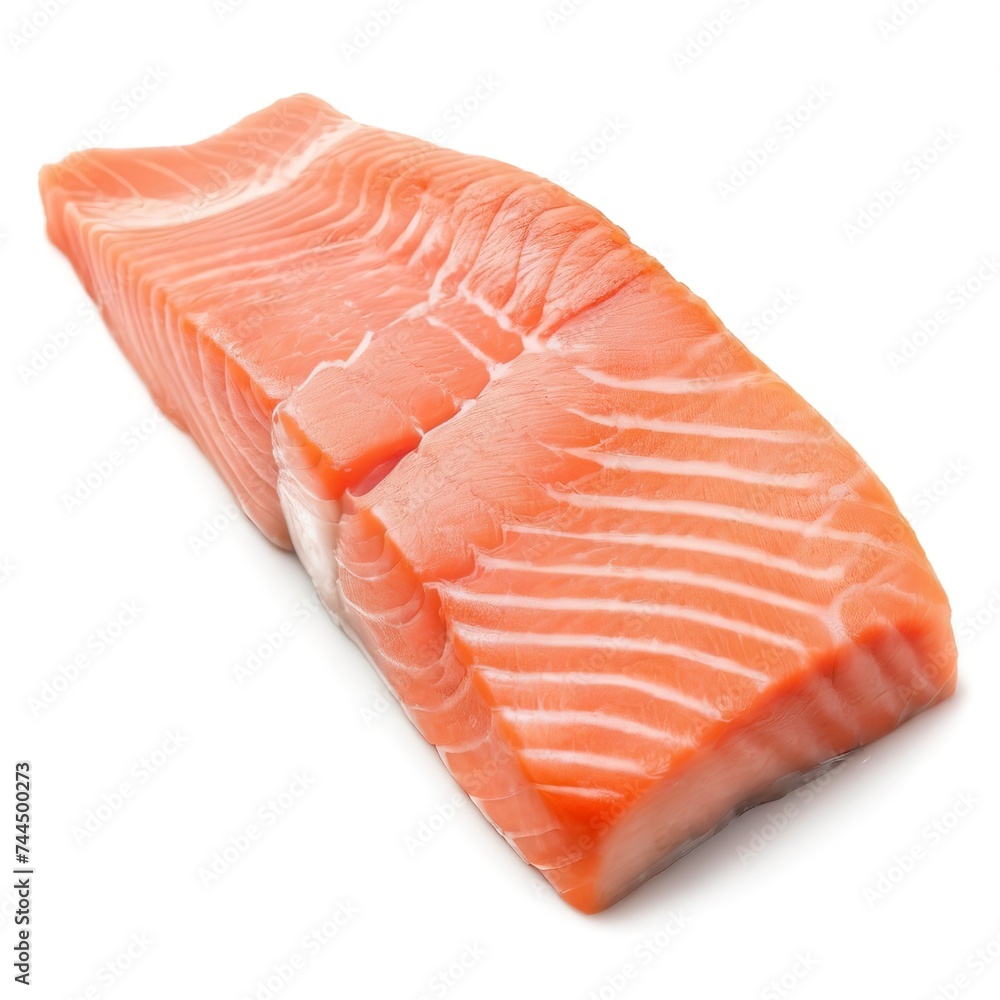 salmon fillet isolated on white