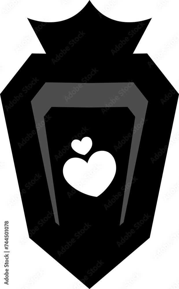 Shield love gradient icon logo design