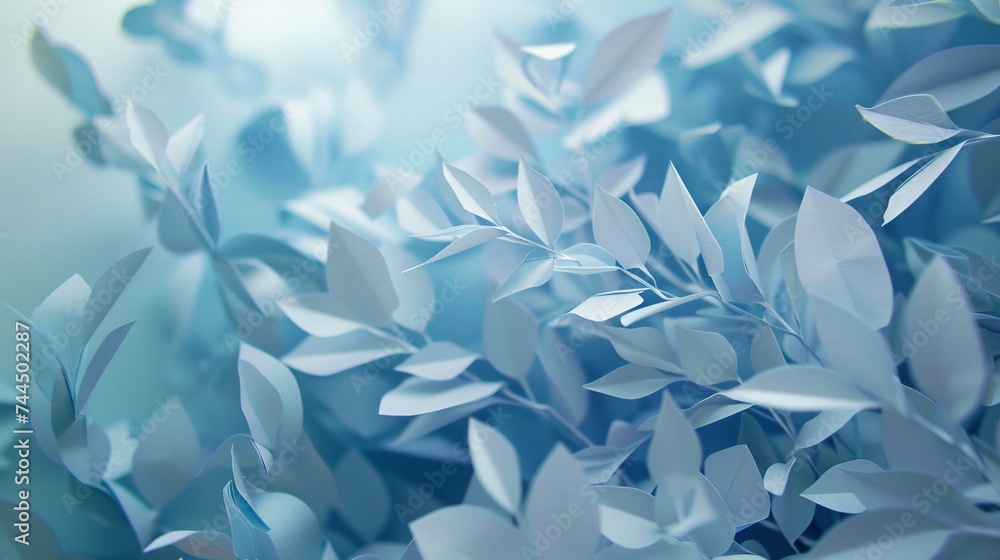Symphony of paper botanicals swaying gently a tranquil sea blue serenade Symphony of paper botanicals swaying gently a tranquil sea blue serenade