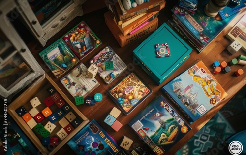 Board Game Nights - A selection of popular board games set up for a game night, highlighting the joy of tabletop gaming. 