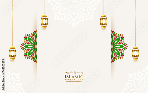 luxury modern ornament islamic ramadan eid background banner with lantern 