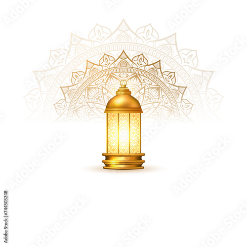 luxury golden  ramadan or ramadhan lit up  islamic lantern lamp design