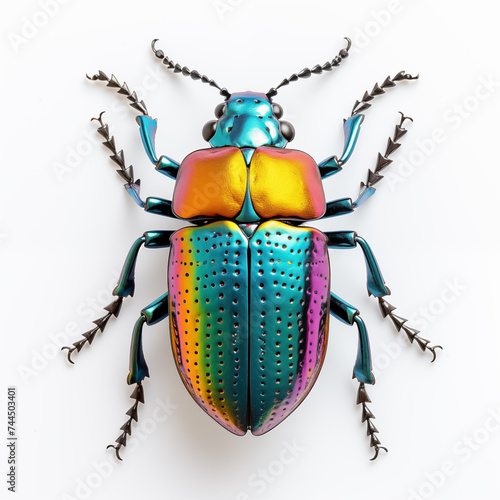 Scarab beetle on white background