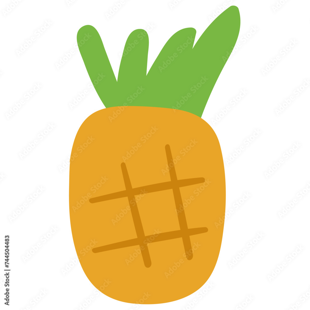 Pineapple. Flat icon. Vector hand drawn illustration Pineapple. Flat icon. Vector hand drawn illustration