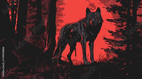 alpha wolf art illustration background