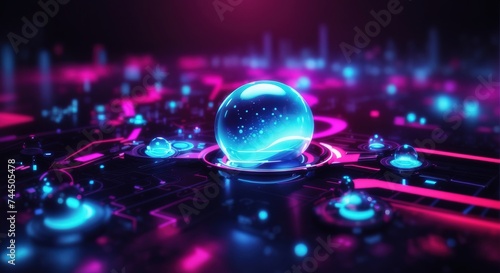 Neon futuristic technology concept background