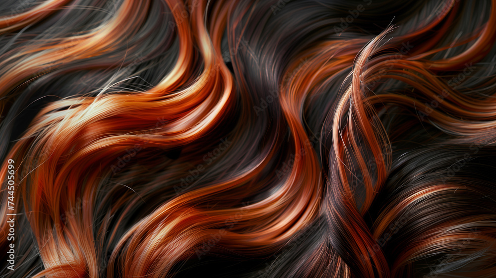 An abstract texture of swirling auburn and dark hair strands, creating a mesmerizing pattern of natural colors and fluid movement. An abstract texture of swirling auburn and dark hair strands, creating a mesmerizing pattern of natural colors and fluid movement.