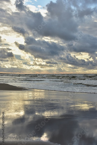 the sky over the sea after a storm. Baltic sea Poland