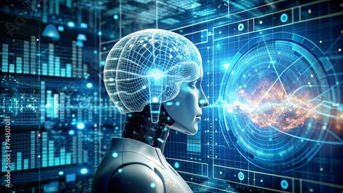 Robot Ai big brain data analytics artificial intelligence