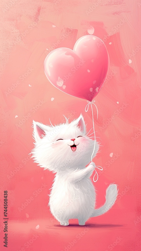 A Cute Kitten in Pink Background A Cute Kitten in Pink Background