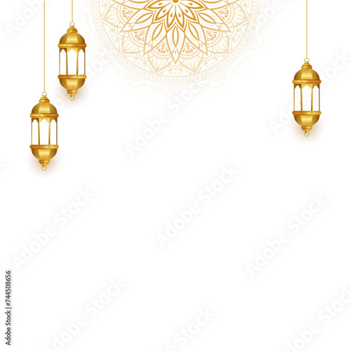 luxury 3d lamp islamic ramadan eid background banner with lantern 