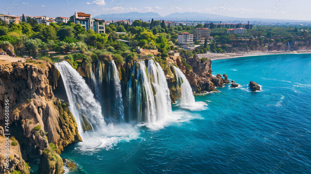 Fototapeta premium Lower Duden Waterfall in Antalya City.