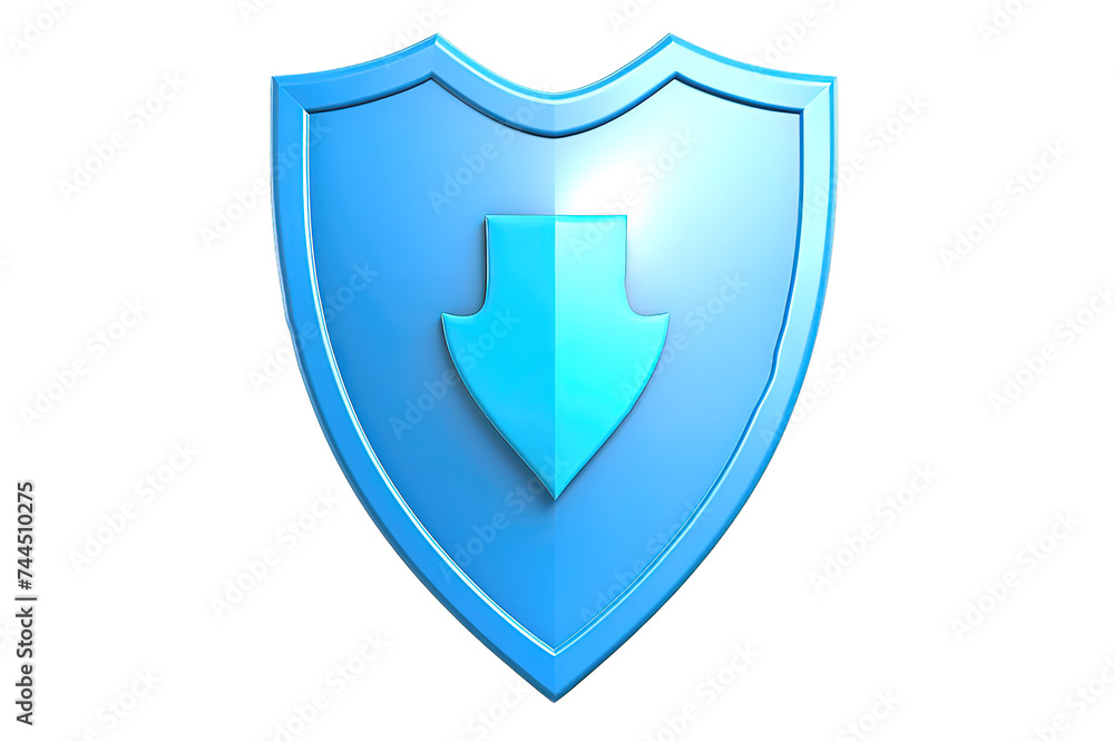 Shield icon illustration isolated on PNG Background. Generative Ai.