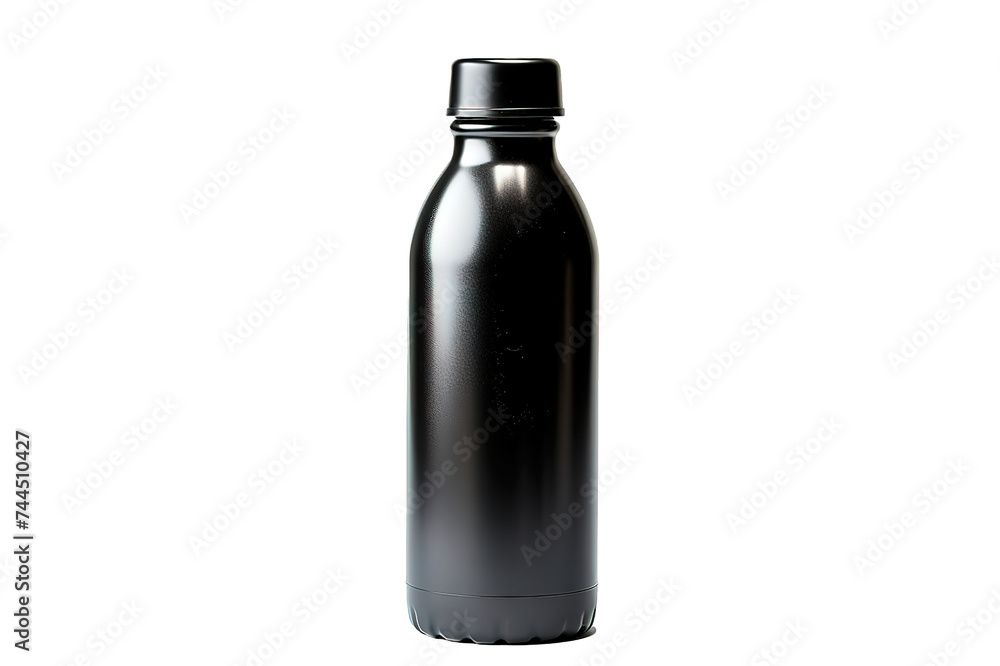 Lush Lava Red Stainless Steel Aluminium Matt Frosted Metal Water Bottle isolated on PNG Background. Generative Ai. Lush Lava Red Stainless Steel Aluminium Matt Frosted Metal Water Bottle isolated on PNG Background. Generative Ai.