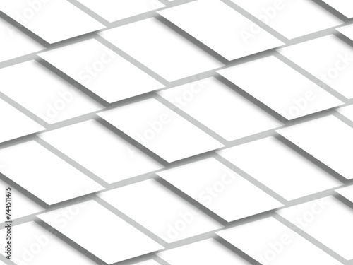 White perspective Rectangle mockups lying on Light background (Flat lay). Paper Blanks Mock Up. Branding Identify , Business Cards,