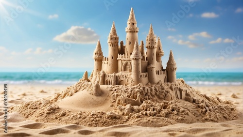 A Detailed Beach Castle Fantasy