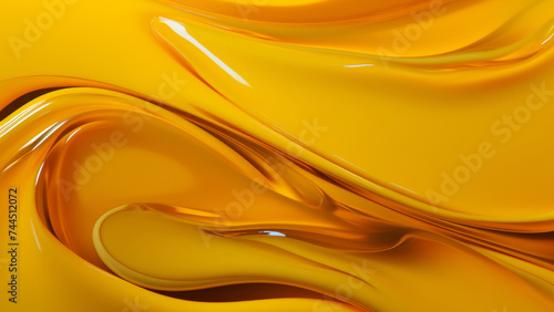 Abstract fluidity of molten golden texture with smooth, flowing curves.
