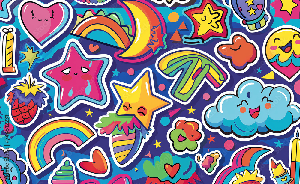 Retro Vibe: Groovy Cartoon Stickers