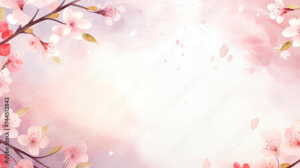 Vibrant painting of flowers against sky background with copy space. Generated with AI. Vibrant painting of flowers against sky background with copy space. Generated with AI.