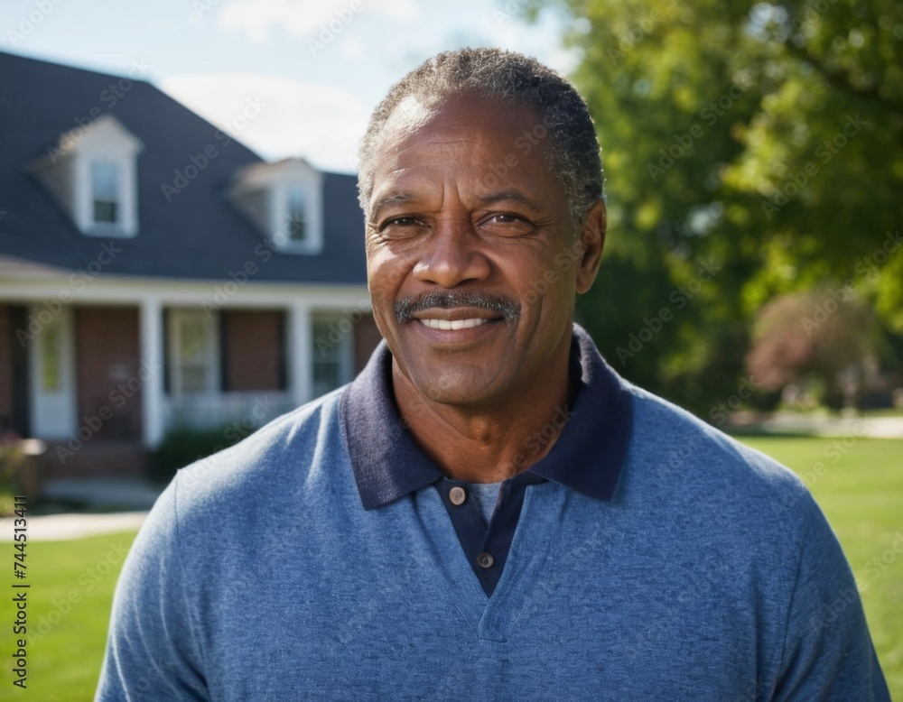 Portrait of a mature happy african american man outside Portrait of a mature happy african american man outside