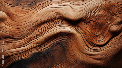 Close up of wooden surface with wavy lines. Generative AI