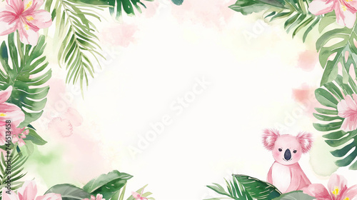 Spring summer themed baby shower welcome board sign editable template, watercolor design, nature, garden, flower theme