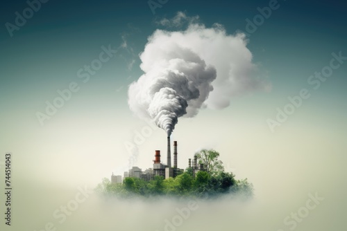 Industrial Pollution and Climate Change Concept.