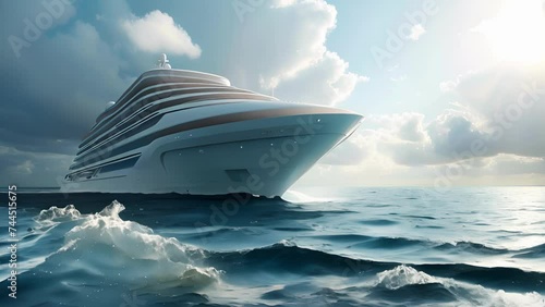 The rough waters are no match for the stabilizing technology on this stateoftheart cruise ship ensuring a smooth and comfortable voyage for all onboard. photo