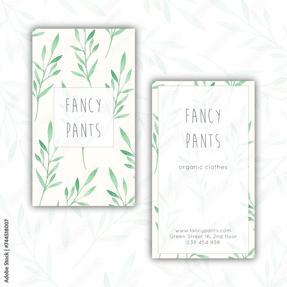 Green Botanical Business Card Template