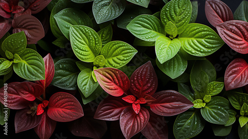 red and green leaves on the garden