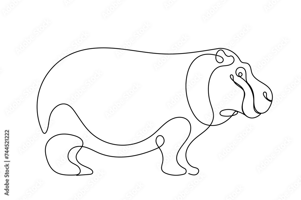 Line Art Hippopotamus Sketch Illustration. Doodle One Continuous Line Drawn Hippo Animal. Editable Vector Wild Savage Animal Icon. Line Art Hippopotamus Sketch Illustration. Doodle One Continuous Line Drawn Hippo Animal. Editable Vector Wild Savage Animal Icon.