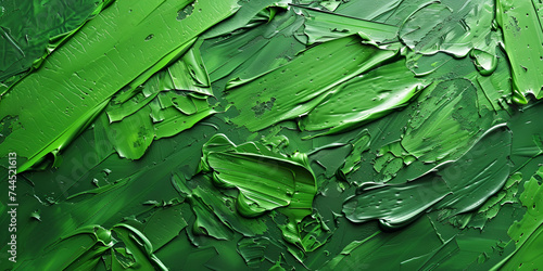Green oil paint  Modern background template for documents reports and presentations Sci-Fi Futuristic 3d rendering Green paint brush strokes on a green background.