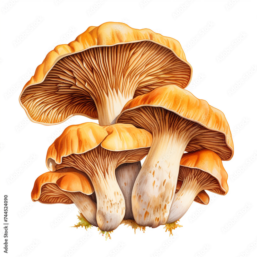 chanterelle mushroom clipart, watercolor, hand drawn, on a white background сreated with Generative Ai chanterelle mushroom clipart, watercolor, hand drawn, on a white background сreated with Generative Ai