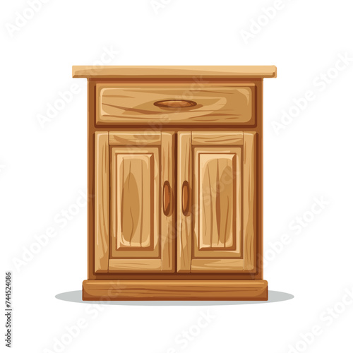 Kitchen wooden cabinet isolatedector illustration